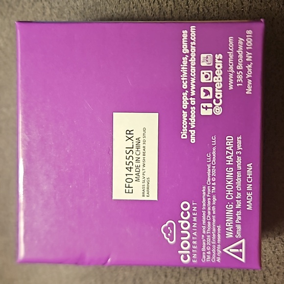 Care Bear Wish Bear 3D Stud Earrings - fine silver plated - Picture 3 of 6